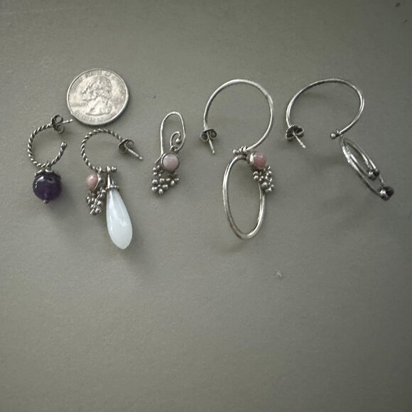 Authentic Pandora Purple Amethyst Swirl Compose Earrings - EUC (No Posts ) - Picture 11 of 11